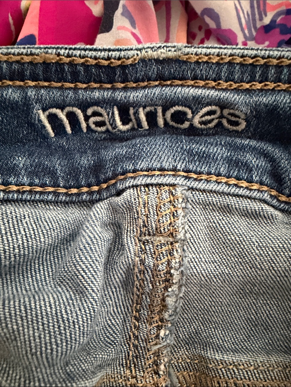 Maurices Distressed Blue Denim Cutoff Shorts - Picture 3 of 3